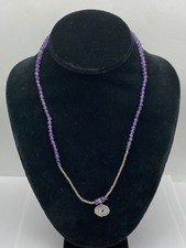 Collana di perle ametista pendente mop in argento sterling 14,5 g