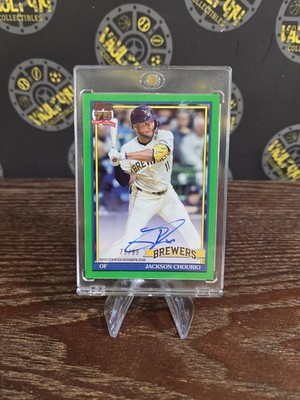 Topps 2026 Series 1-1991 Auto-Jackson Chourio Milwaukee Brewers #91A-Green /99