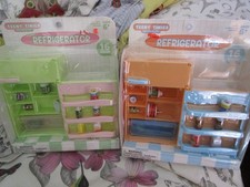 2 NEW TEENY TINIES REFRIGERATOR WITH 16 PIECES