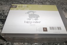Stampin Up "Happy Easter" 2 pc. Rubber Stamp 140740 Pre-owned