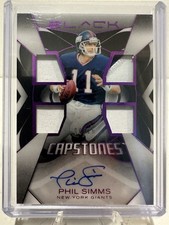 2025 Panini Black-Phil Simms-Capstones Quad Patch, Royal AUTO, #9/25