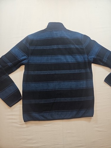 Sudadera Pullover Gap Para Hombres Polar "MEDIANA" Azul/NEGRO Rayas Cuarto Cremallera - Imagen 10 de 11