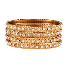 Indian Bangle Rhinestone CZ Crystal Wedding Bridal Bracelet Jewelry for Women, 1