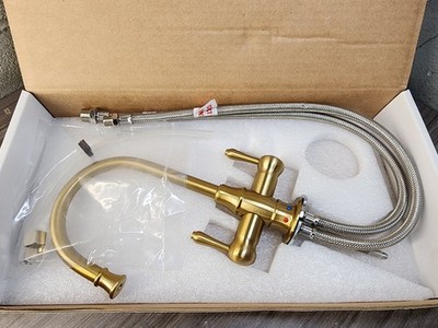 Mountain Plumbing Hot/Cold Faucet Curved Body & Levers MT1851-NL *Satin Gold*