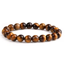 Crystal Vibe 8mm Tiger Eye Crystal Bracelet for Women Men - Healing & Energy