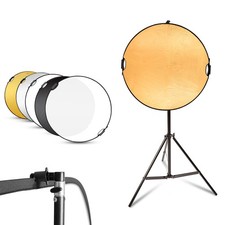 24inch Photography Reflector Stand Kit, 5-in-1 Collapsible Reflector Disc, 6....