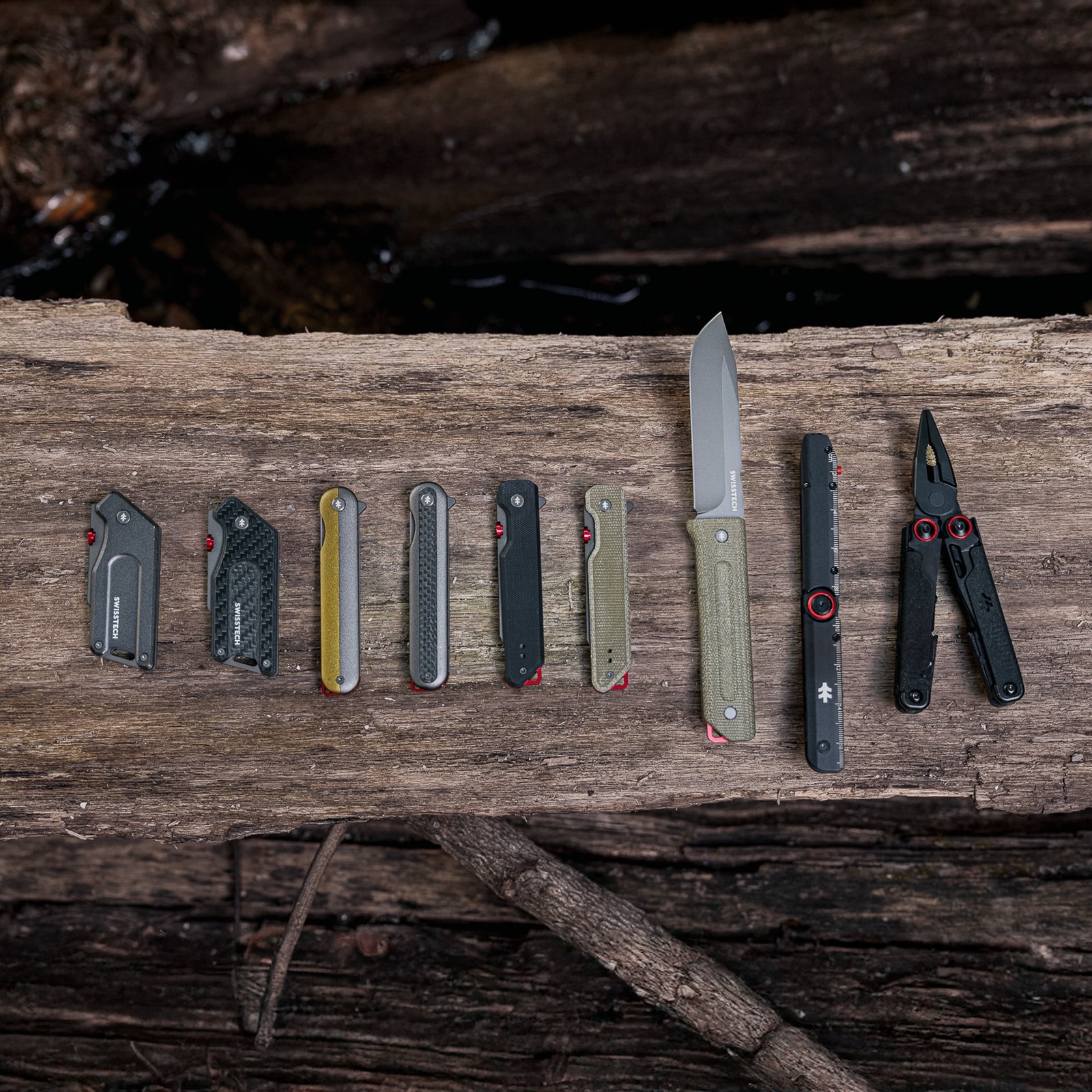 Swiss Tech 6797 8.75" Full Tang Fixed Blade Knife with Sheath and Rod, Olive