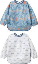 Long Sleeve Feeding Bibs,Waterproof Baby Bibs with Sleeves, Infant Toddler 6-36