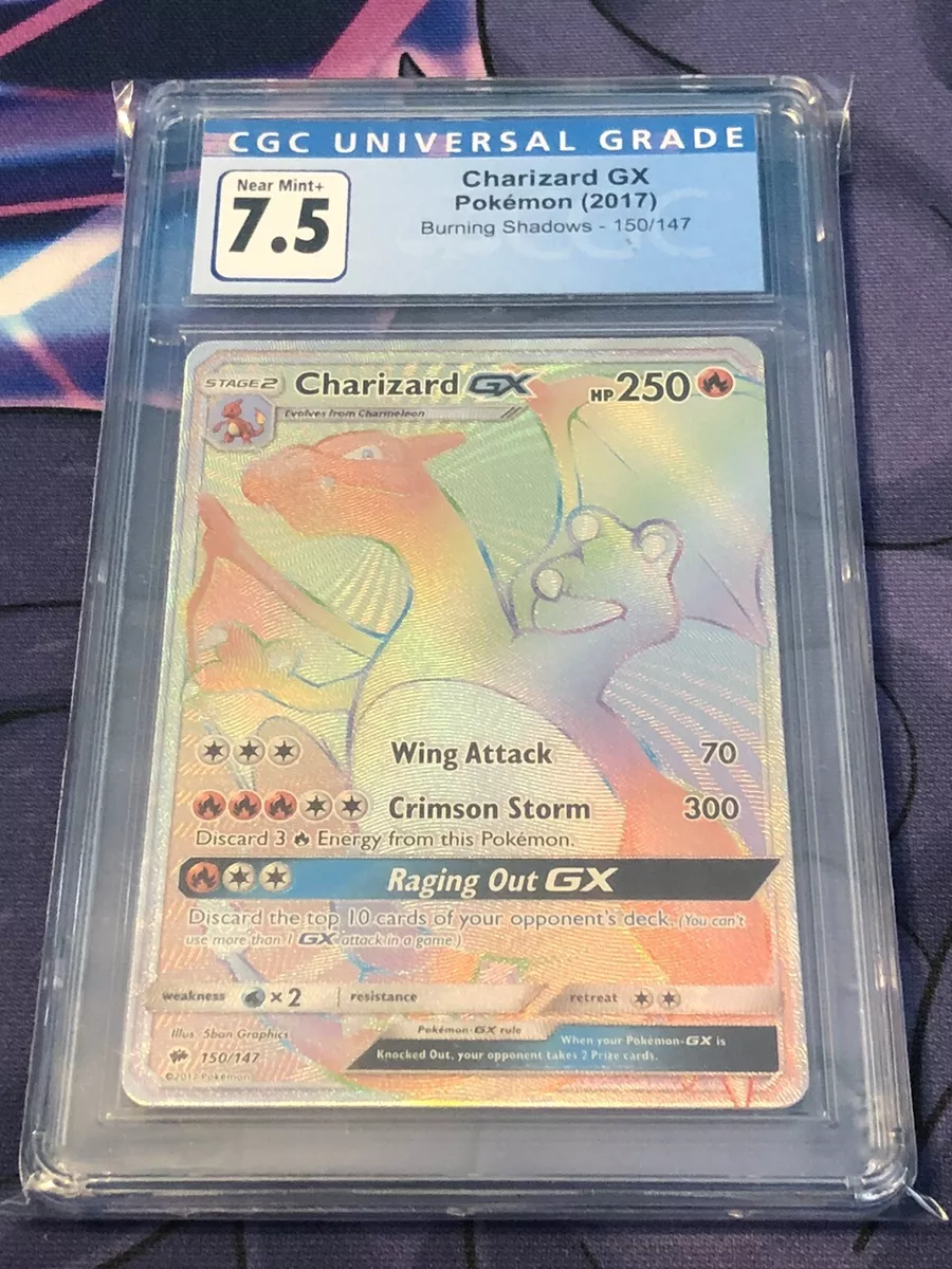 Card Charizard GX 150/147 da coleção Burning Shadows