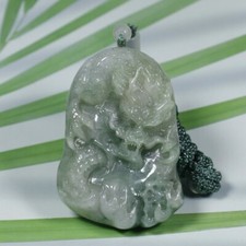 Certified 100 Natural Grade A JADE Jadeite FINE Pendant Dragon 1849