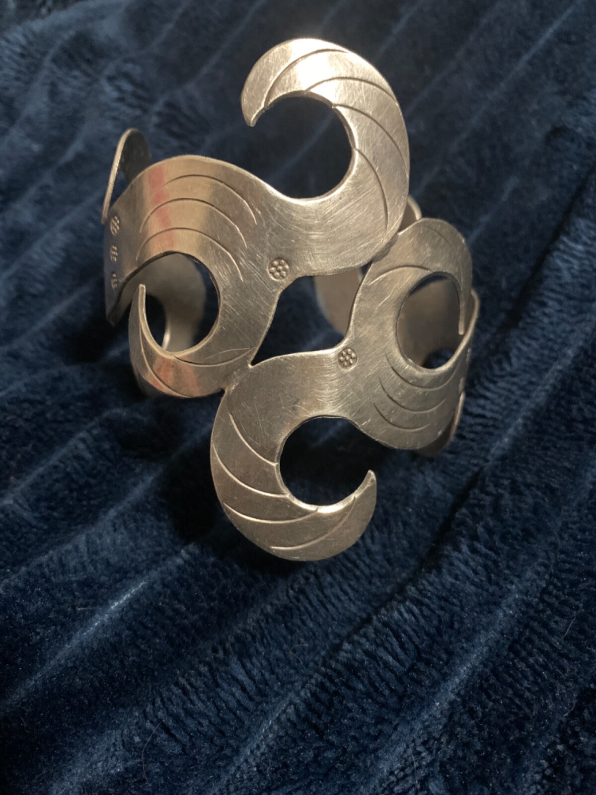 Native American Inspired Silver Bangle - image 1