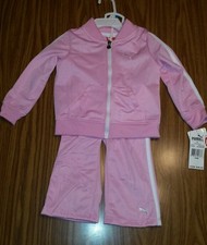 NWT 48.00 Pink PUMA 2 Piece Track Suit Full Zipper 24 Months