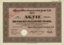 Essener Aktien Brauerei Carl Funke 1951 Essen Stern Dom Kronen Ph&ouml;nix K&ouml;ln 100 M