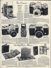 1963 PAPER AD Graflex Century Graphic Zeiss Ikon Miranda 35MM Camera Kowaflex