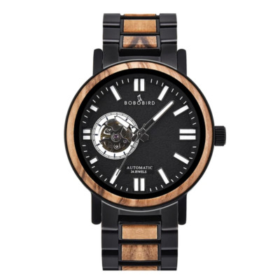 Premium Herren Automatik Armbanduhr Holz Watch Mode Luxus Uhr Holzuhr casual