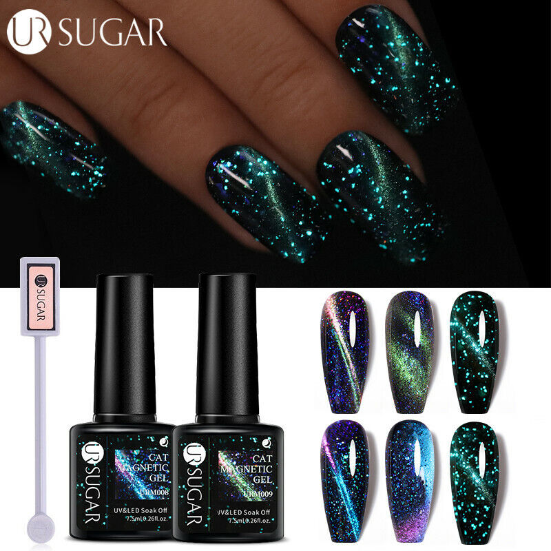 UR SUGAR 3Pcs/Set Luminous Magnetic Gel Polish with Magnet Stick Nail Art  Kit | eBay