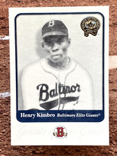 Henry Kimbro 2001 Fleer Greats of the Game #39 Baltimore Elite Giants