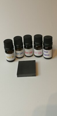 Säure Reagenz Set 5 Test Gold 9,14,18 und 24K und Silber + Prüfstein + Anleitung
