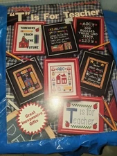 Leisure Arts 2412 'T' Is For Teacher Counted Cross Stitch Pattern Leaflet