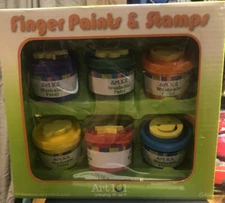 2 - ART 101 FINGER PAINTS AND STAMPS 2 boxes 6 PAINTS each box