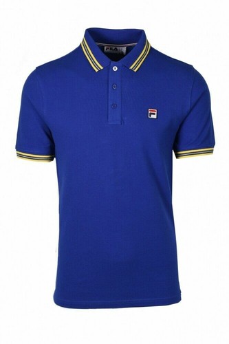 FILA Men Cotton Euro 2021 Football Vintage Tipped Collar Polo Shirt T shirt top - Picture 18 of 20