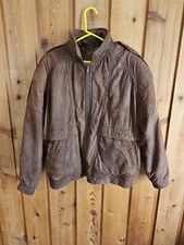 Robert Comstock Expedition Mens Leather Jacket Size 42 Insulated Brown