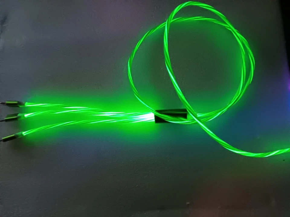 Adaptador de cable de carga rápida LED 3 en 1 para iPhone cable cargador micro USB tipo C Foto 4 de 4