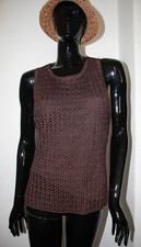 Tolles NICOWA Sommer-Häkel-Oberteil braun/glitzer Gr. 40