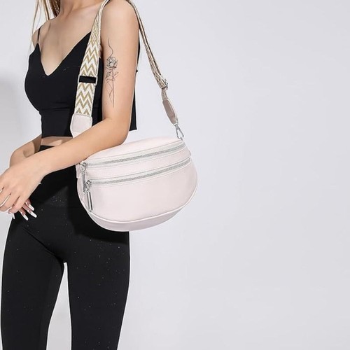 Large Capacity Crossbody Bag PU Leather Chest Bag 2024 Shoulder Bag Girl - Picture 7 of 12