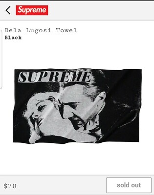 SUPREME BELA LUGOSI TOWEL BLACK SS19 ACCESSORY WHITE RED SUPREME BELA LUGOSI TOWEL BLACK SS19 ACCESSORY WHITE RED
