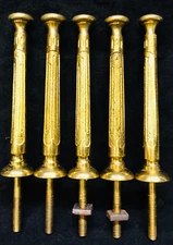 5 Antique Curtain Tie Backs Hold Backs Machine Screw Threaded Square Nut, Car