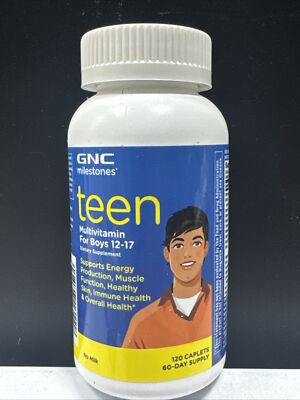 Milestones Teen Multivitamin For Boys 12-17 Supports Energy-Muscle-Skin-Immunity