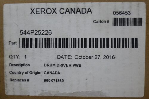XEROX 544P25226 Drum Driver PWB Replaces 960K71860 ColorQube 9301 9302 9303 NEW