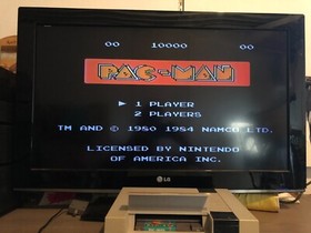 Pac-Man (Tengen, Nintendo Entertainment System, NES)  Gray Cart With Manual