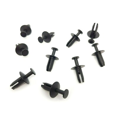 10x 6mm Spreizniete Befestigung Stoßstange Clip Halter BMW Universal Schwarz