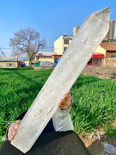 12.34LB Large Natural Clear White Crystal Obelisk Transparent Quartz Energy - 第 9/18 張圖片