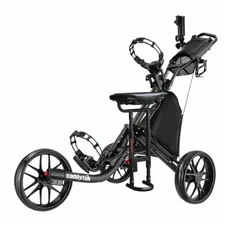 CaddyTek CaddyLite EZ-Fold Pro 3 Wheel Golf Buggy Black + Removable Seat
