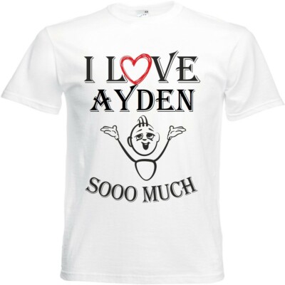 T-Shirt I Love Ayden für Damen Herren und Kinder ... in der Farbe Weiss