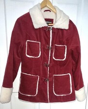 Vintage Medium Y2k Dollhouse Penny Lane Corduroy Coat Sherpa Toggle Buckle Jacke