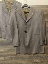 New Stacy Adams Men's Suit Grey 2 Piece Single Breasted and Vest NWT