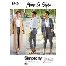 Simplicity S8749 Pattern - Mimi G Style Misses'/Women's Coat and Pants 20W-28W