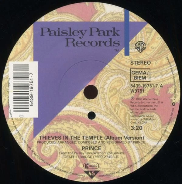 Prince Thieves Im Tempel 7" Vinyl Deutschland Paisley Park 1990 7" In Bildhülle - Bild 3 von 4