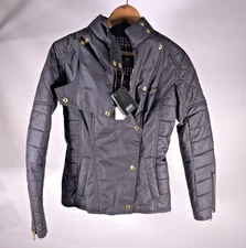Barbour Black Streak International Extractor Quilt Jacket Size US 4 / UK 8