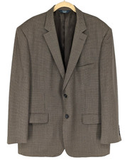 PRONTO UOMO PLATINUM Blazer SIZE TAG 48R Wool Tan Black Tiny Check Nice