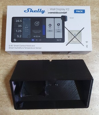Shelly Wall Display X2  , 6,95 LCD, Android, silber + 3D-Druck Tischständer 35°