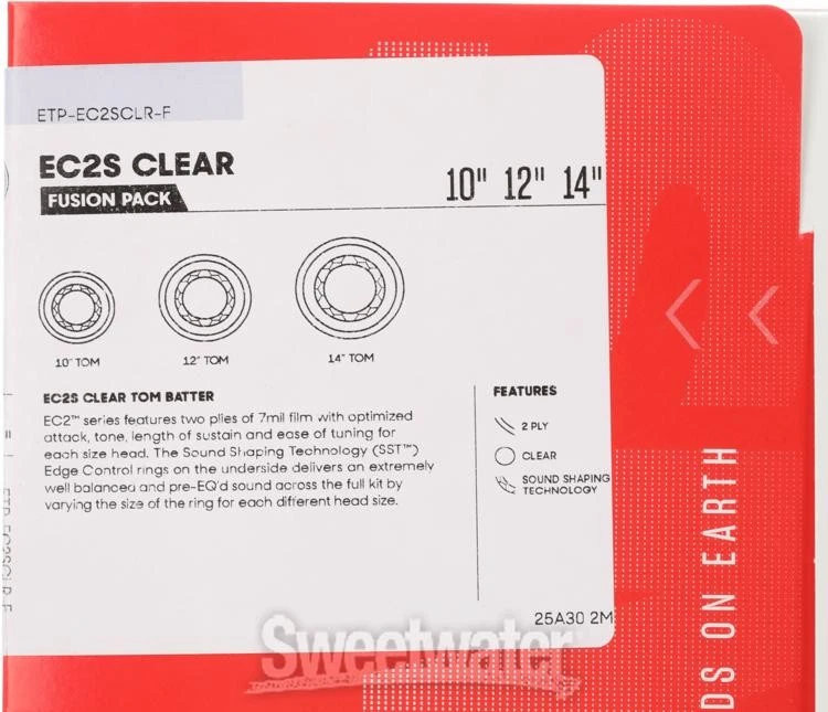 Evans EC2 Clear Tom Pack - Cabezales de 10", 12" y 14" Foto 4 de 4