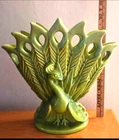 Vintage Royal Haeger Peacock Vase 2453 Chartreuse Green Mid Century Ceramic USA