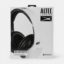 Altec Lansing Bluetooth Headphones Over-Ear Wireless Black White Cushion Comfort