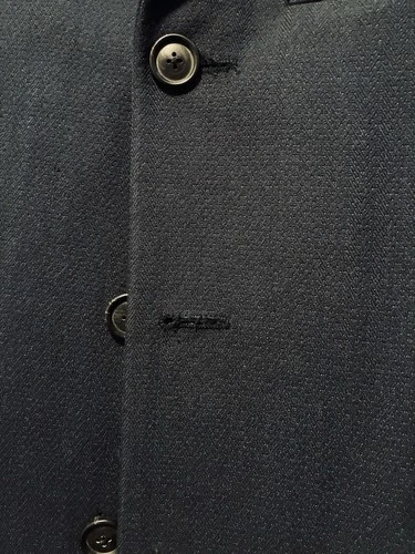 Burberry London Men's Navy Herringbone Long Lined Overcoat Coat Size 38 Reg image 15