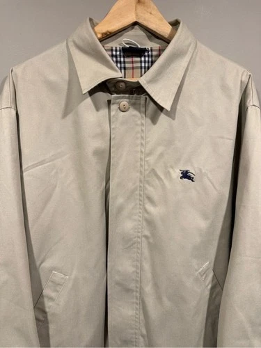 Burberry London Light Beige Men's Lightweight fullzip Jacket with Check Collar image 2